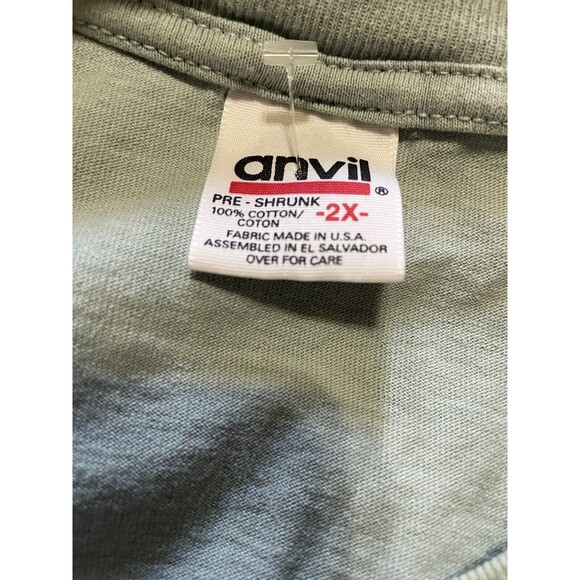 Vintage Anvil Lizard T-Shirt Men's 2X Silk Oak Reptile Green USA Made New - Picture 4 of 7